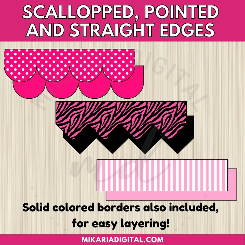 Pink Bulletin Board Borders Classroom Decor Printable, Pink Decorations