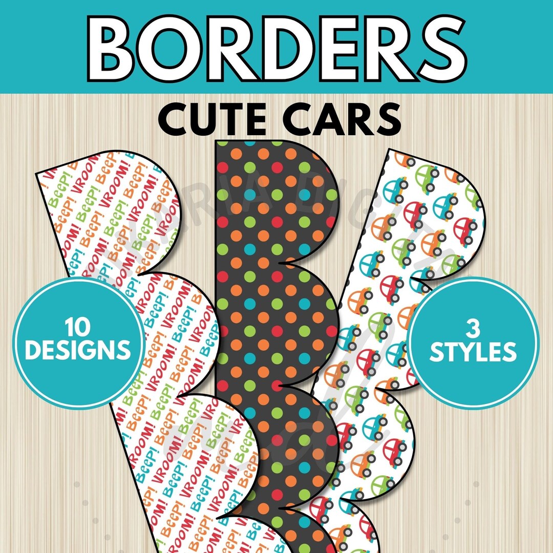 Car Bulletin Board Borders Classroom Decor Printable Car - Etsy