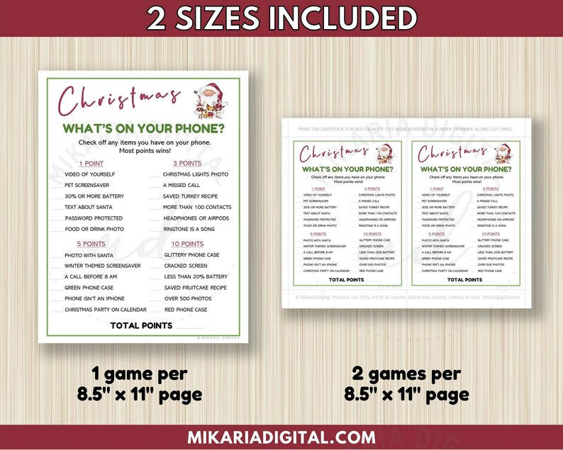 Printable Christmas Party Game for Adults What's on Your Etsy Canada