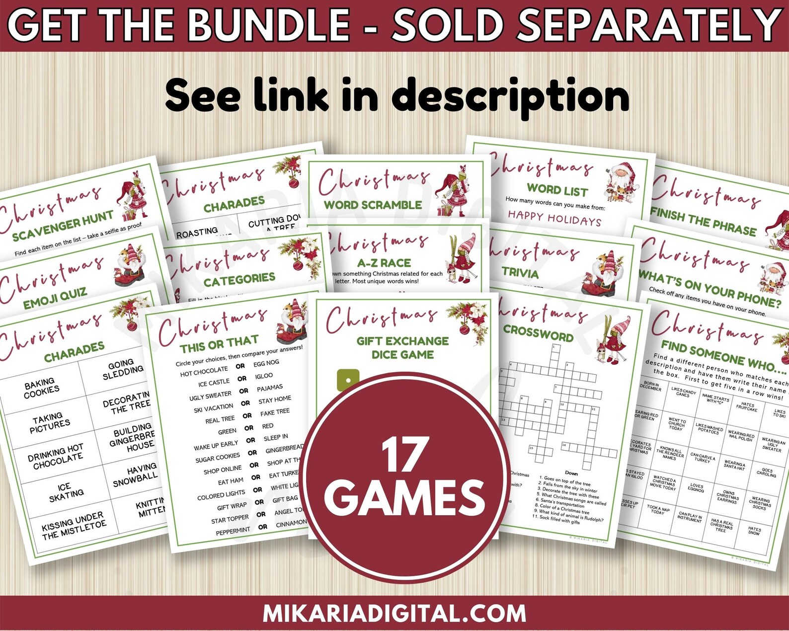 Printable Christmas Word Game, Christmas Office Party Game, Christmas ...
