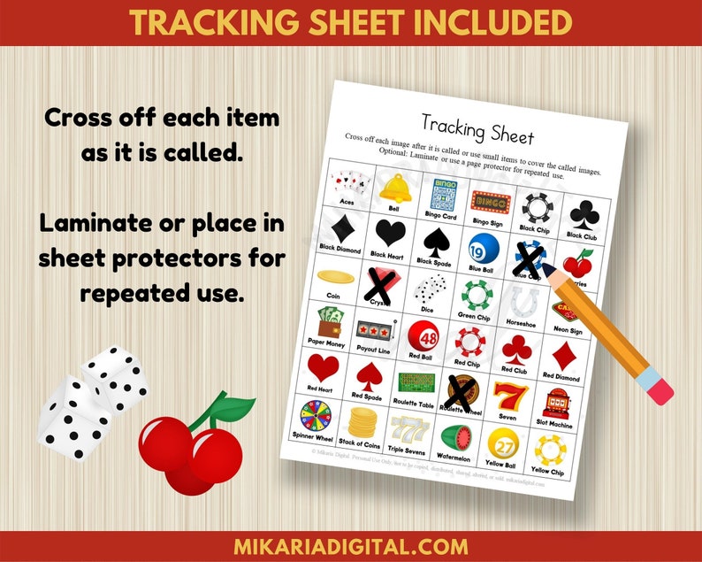 Casino Party Games for Adults Printable Bingo Cards Casino Etsy