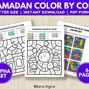 Ramadan Coloring Pages Printable, Ramadan Party Favors for Kids, Alphabet Matching Game Digital Download, Toddler Learning Pages, Art Pages