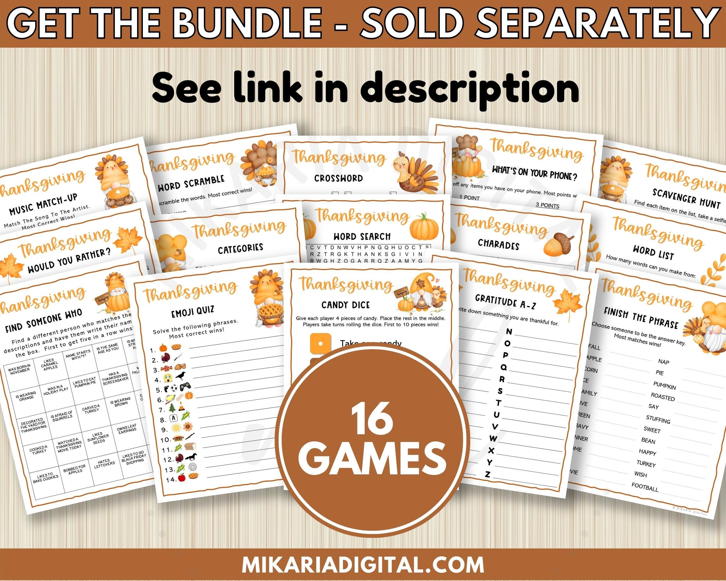 Printable thanksgiving word games for adults thanksgiving etsy