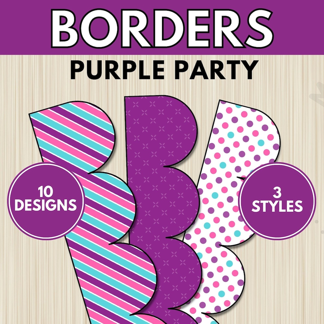 Bulletin Board Borders Classroom Decor Printable , Purple Decorations