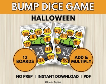Halloween Game for Kids, Kindergarten Math Game, Multiplcation Practice, Math Practice Sheets, Math Center, Multiplication Facts