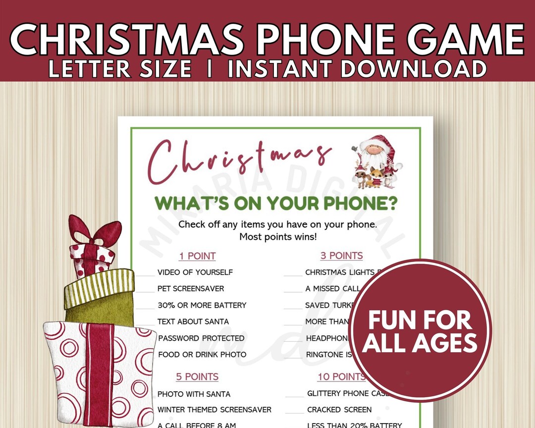 Printable Christmas Party Game for Adults What's on Your Etsy