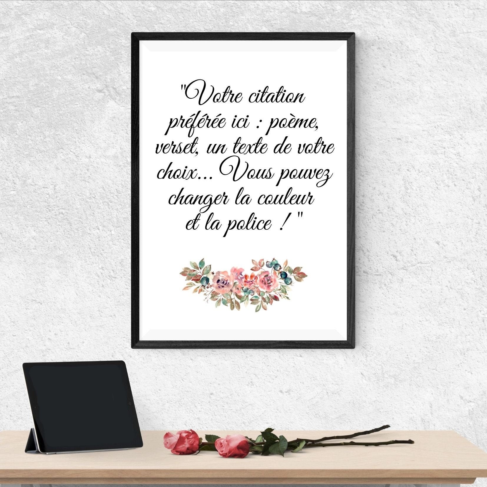 Affiche Personnalisée Fleurs - Poster Art Mural Imprimable