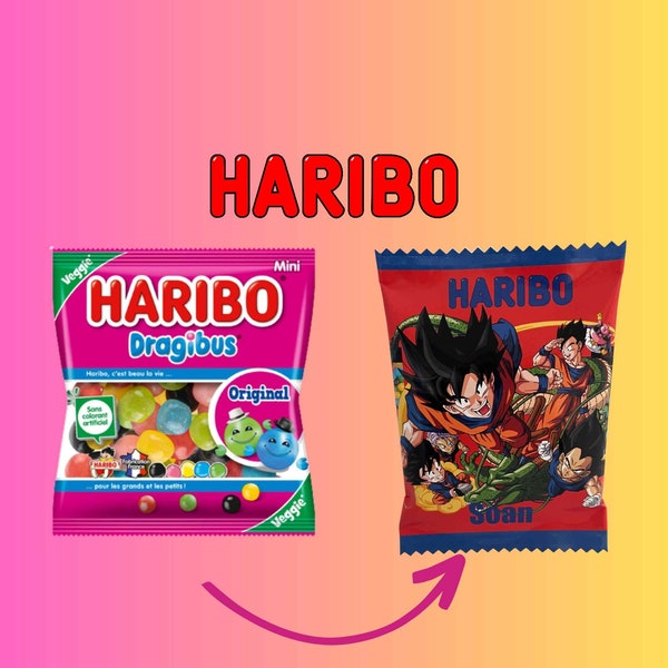 sachets haribo bonbons personnalisés