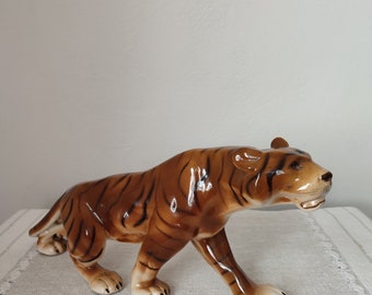 Royal Dux huge tiger Porcelain Figurine