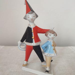 Hollohaza Pierrot clown Porcelain Figurine