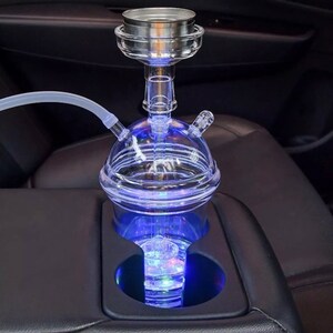 Juego portátil de cachimba de pipa Shisha con manguera de luz LED Acrílico Smoking Travel Cup