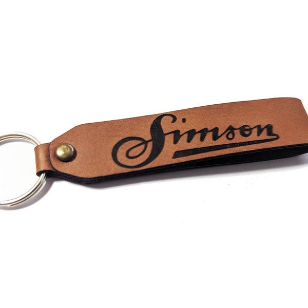 Key ring, Simson Herzschlag made of imitation leather with key ring, made in Bavaria. (Brown), S50, S51, Swallow