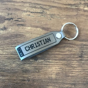 Sleutelhanger, gewenst kenteken van kunstleer met sleutelhanger, made in Bavaria.