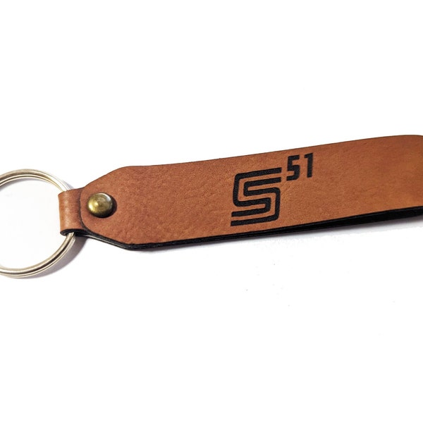 Key ring, Simson Herzschlag made of imitation leather with key ring, made in Bavaria. (Brown), S51