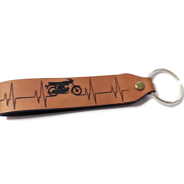 Key ring, Simson Herzschlag made of imitation leather with key ring, made in Bavaria. (Brown), S50, S51, Swallow