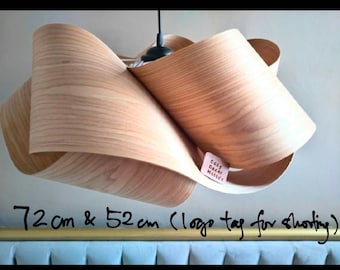 Large Wood pendant light, Cloud lamp shade, Modern Lighting chandelier, bent wood hanging lamp, boho light fixture, dining room
