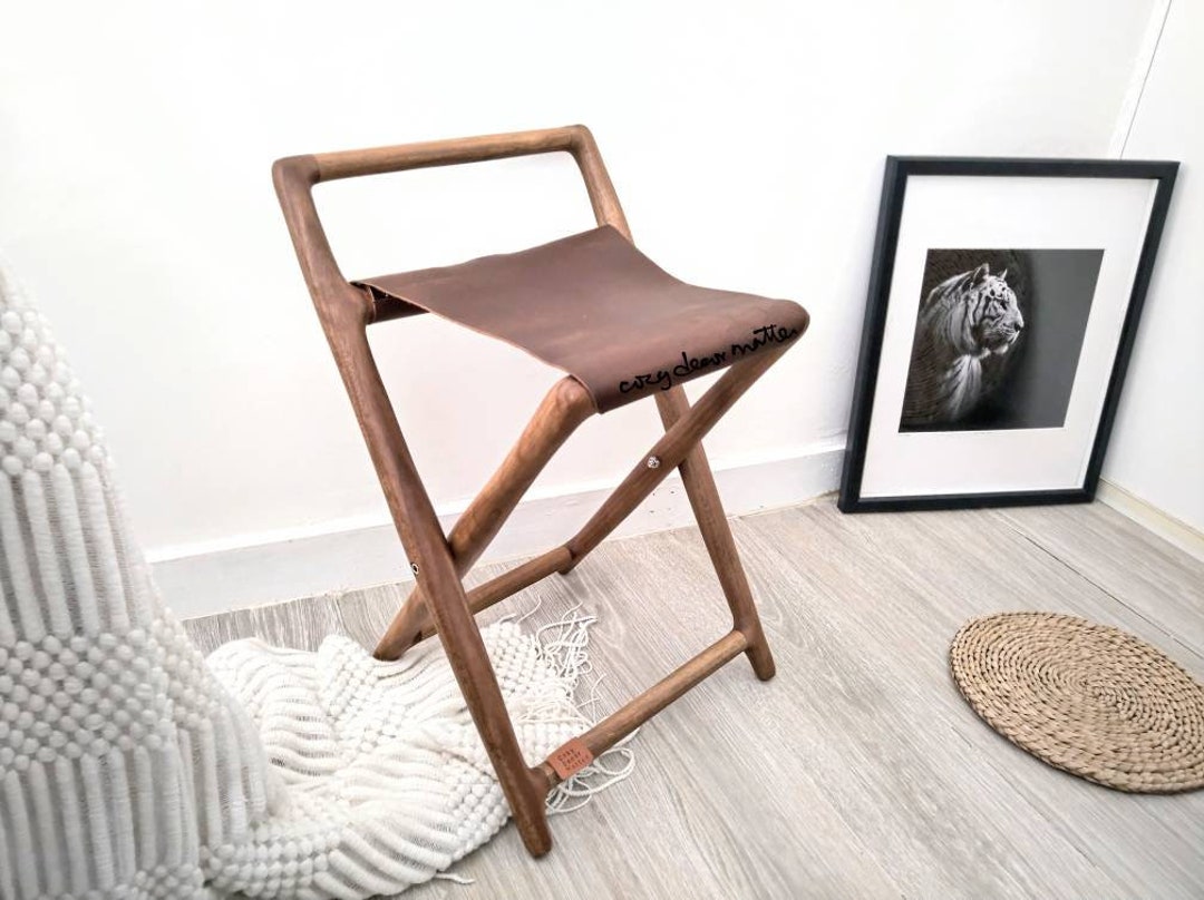 Bedside Folding Chair, Side Table Stool, Seat With Name, Chic Gift for