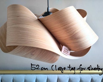 Large Wood pendant light, Cloud lamp shade, Modern Lighting chandelier, bent wood hanging lamp, boho light fixture, dining room