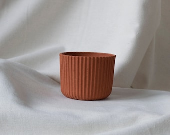 Pot cannelé Dryade - teinte 4 Terracotta