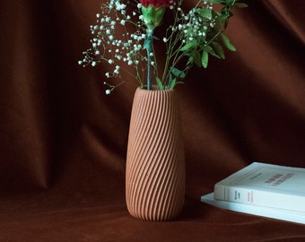 Vase fait main - teinte 3 Sienne - idée de cadeau écoresponsable à partir de feuilles mortes