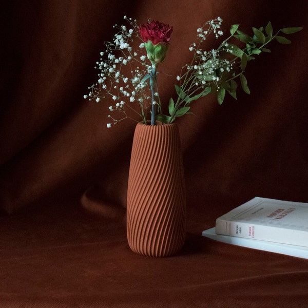 Vase fait main - teinte 4 terracotta - idée de cadeau écoresponsable à partir de feuilles mortes