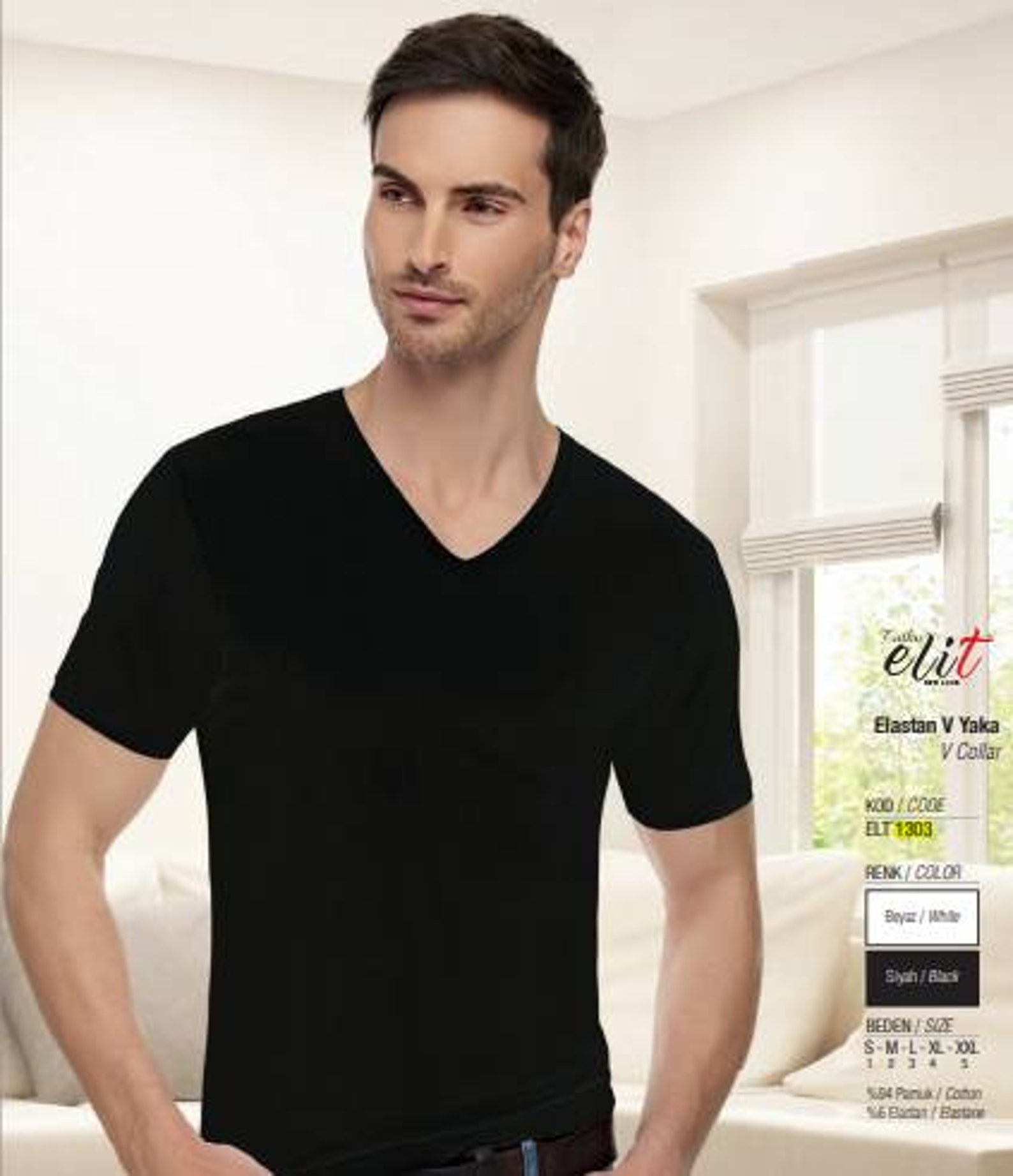 Undershirt Half Sleeve VNeck Etsy