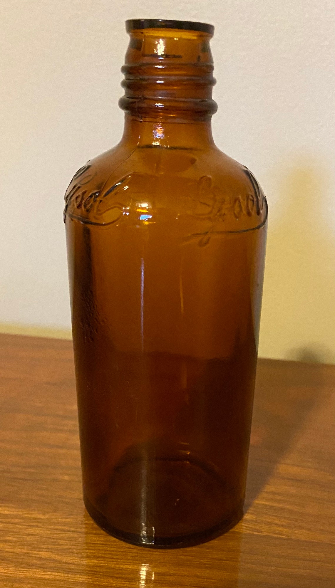 Antique Small Amber Lysol Apothecary Glass Bottle Etsy