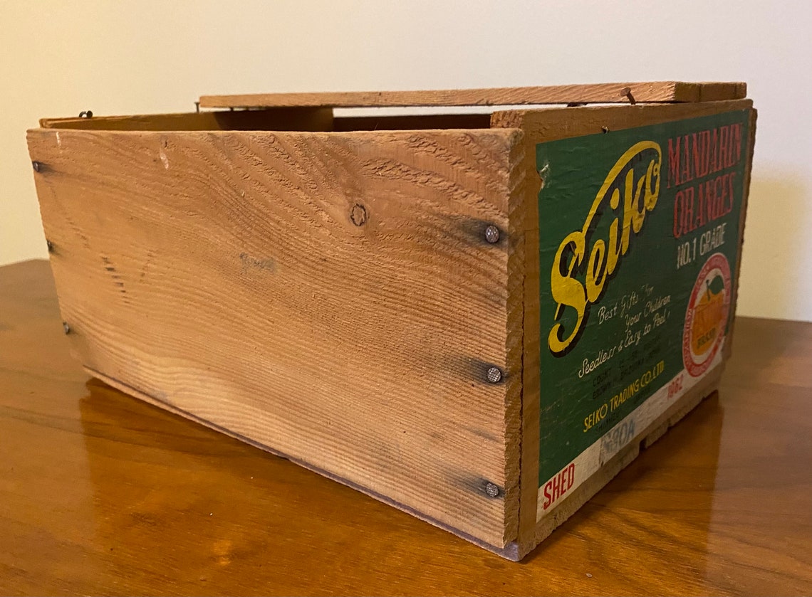 Small Wooden Orange Crate with Original Label Etsy