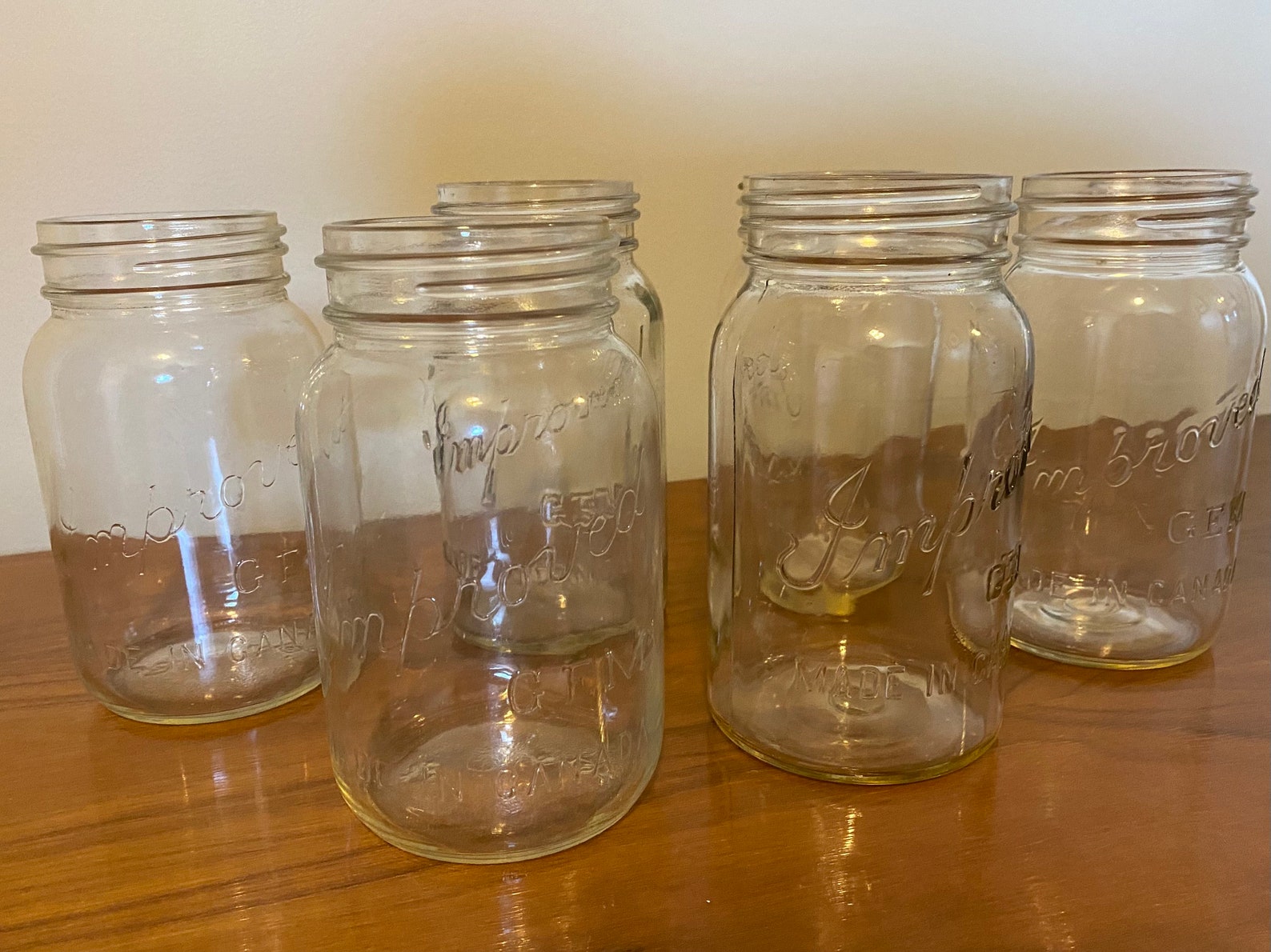 Large Antique Gem Glass Canning Jars Bottles Etsy