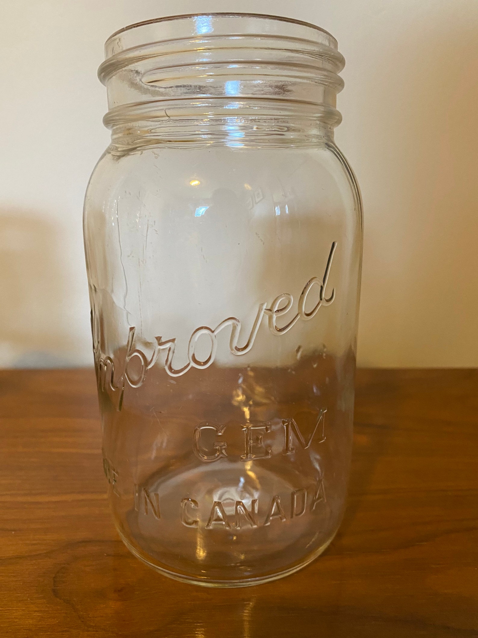 Large Antique Gem Glass Canning Jars Bottles Etsy