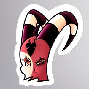 Drunken imp funny expression hell demon boss helluva Bubble-free stickers