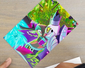 Fizz Ozzie helluva ship fizzarolli boss demon imp lust fan art Standard Postcard