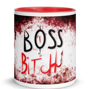 Boss bitch helluva imp boss Mug with Color Inside work demon hell hotel