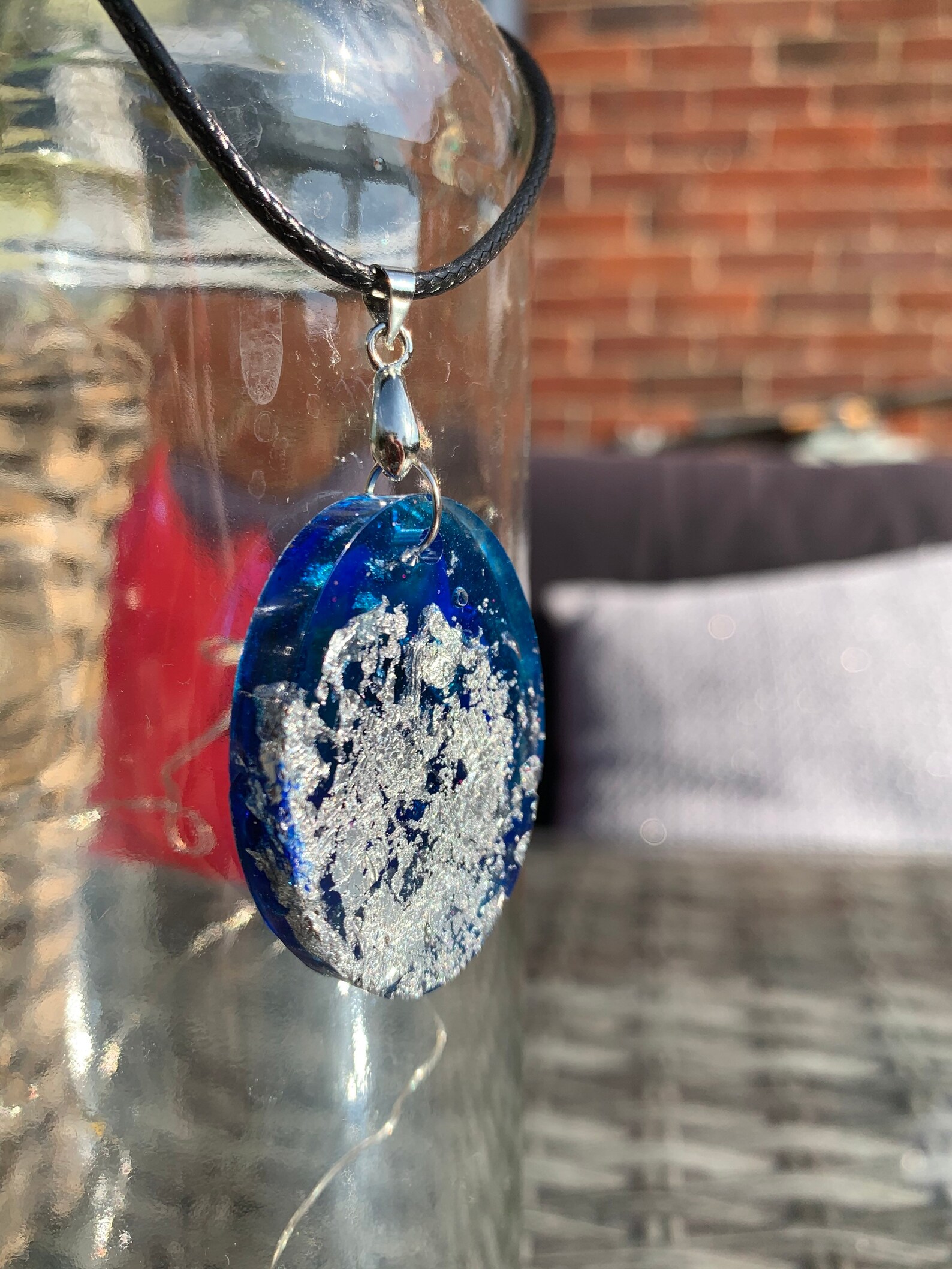 Circle Resin Necklace Handmade custom made to order fashion Etsy