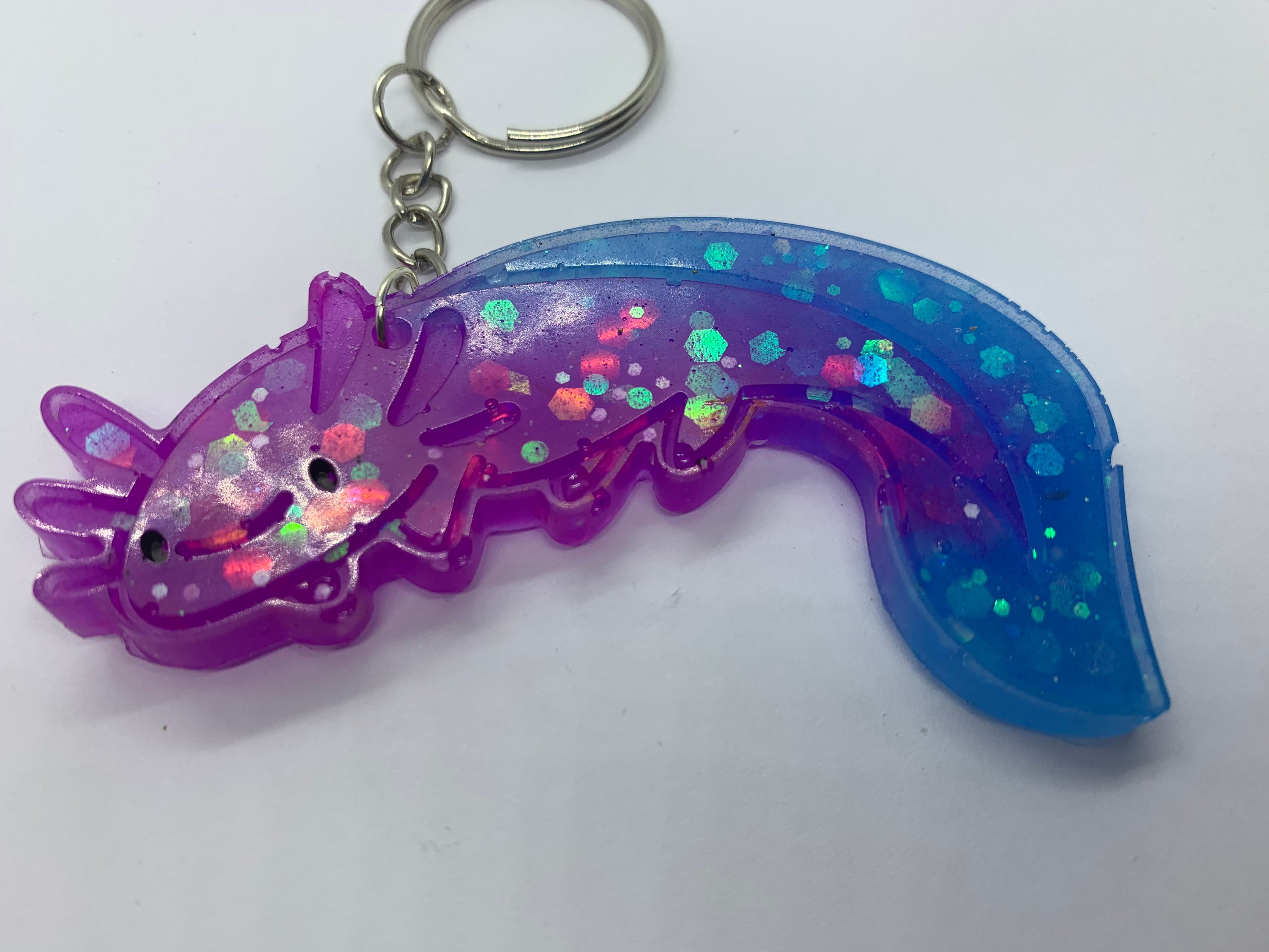 Axolotl Cute Resin Handmade Keyring Keychain Pride Aquatic Etsy UK