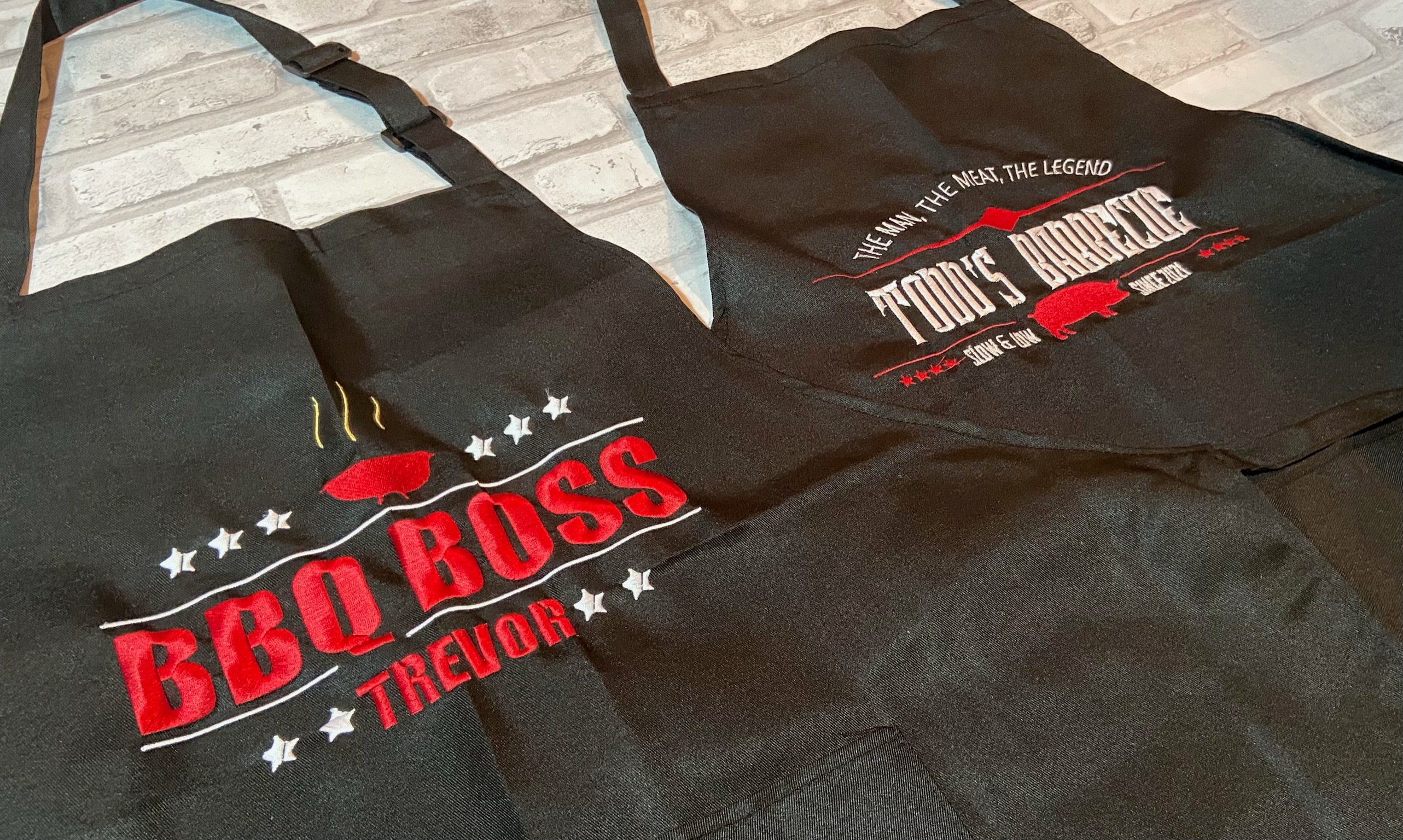 BBQ Boss Apron Personalized Apron The Man The Meat The Etsy