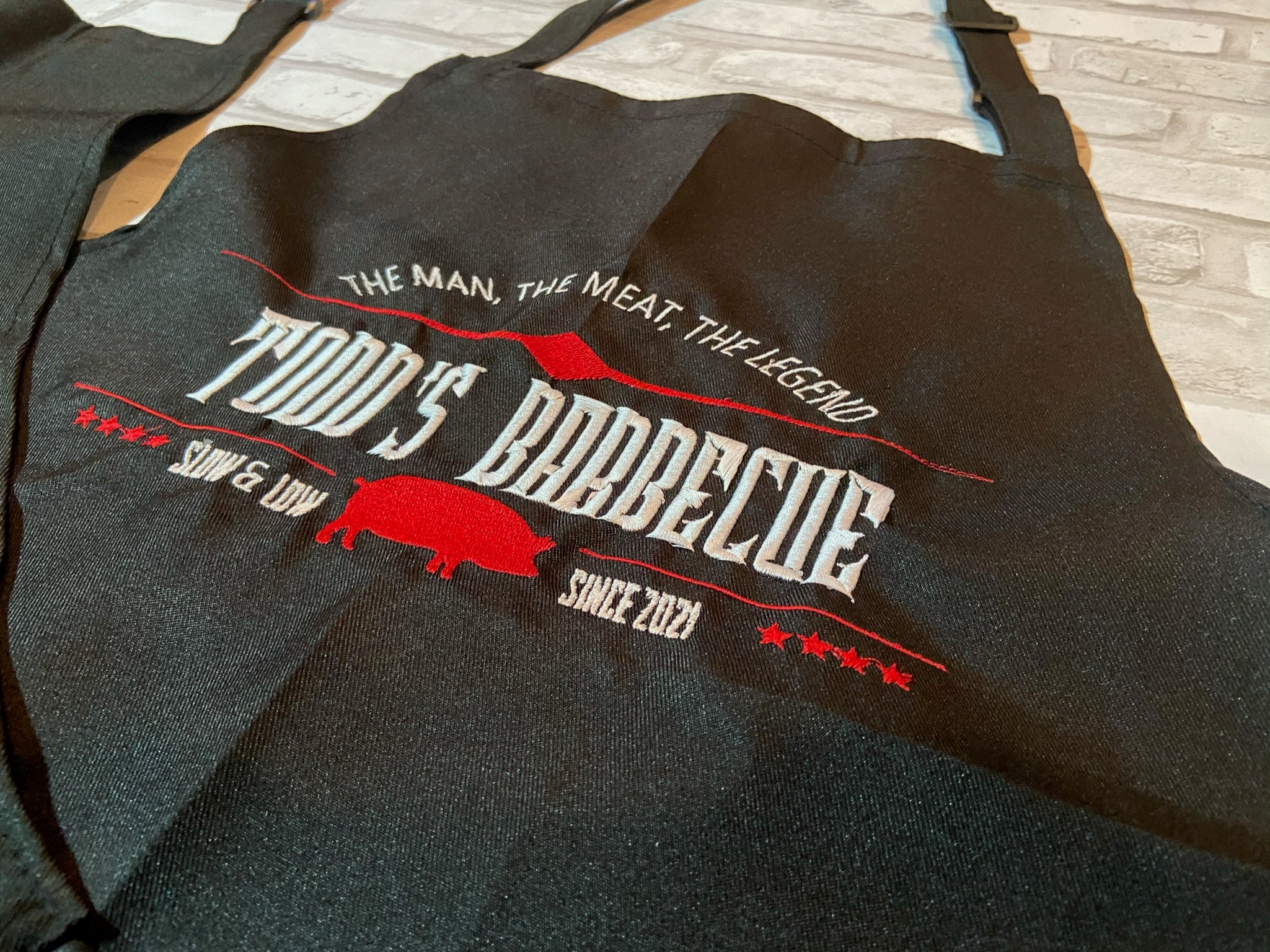 BBQ Boss Apron Personalized Apron The Man The Meat The Etsy