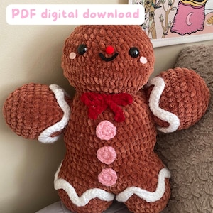 Giant gingerbread PDF crochet pattern (digital download)