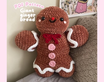 Giant gingerbread PDF crochet pattern (digital download)
