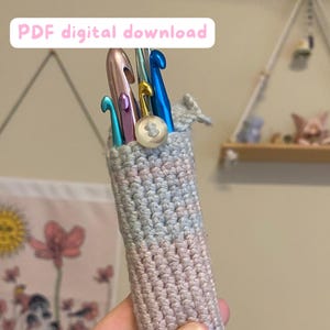 かぎ針ケース PDF かぎ針編みパターン (デジタルダウンロード)
