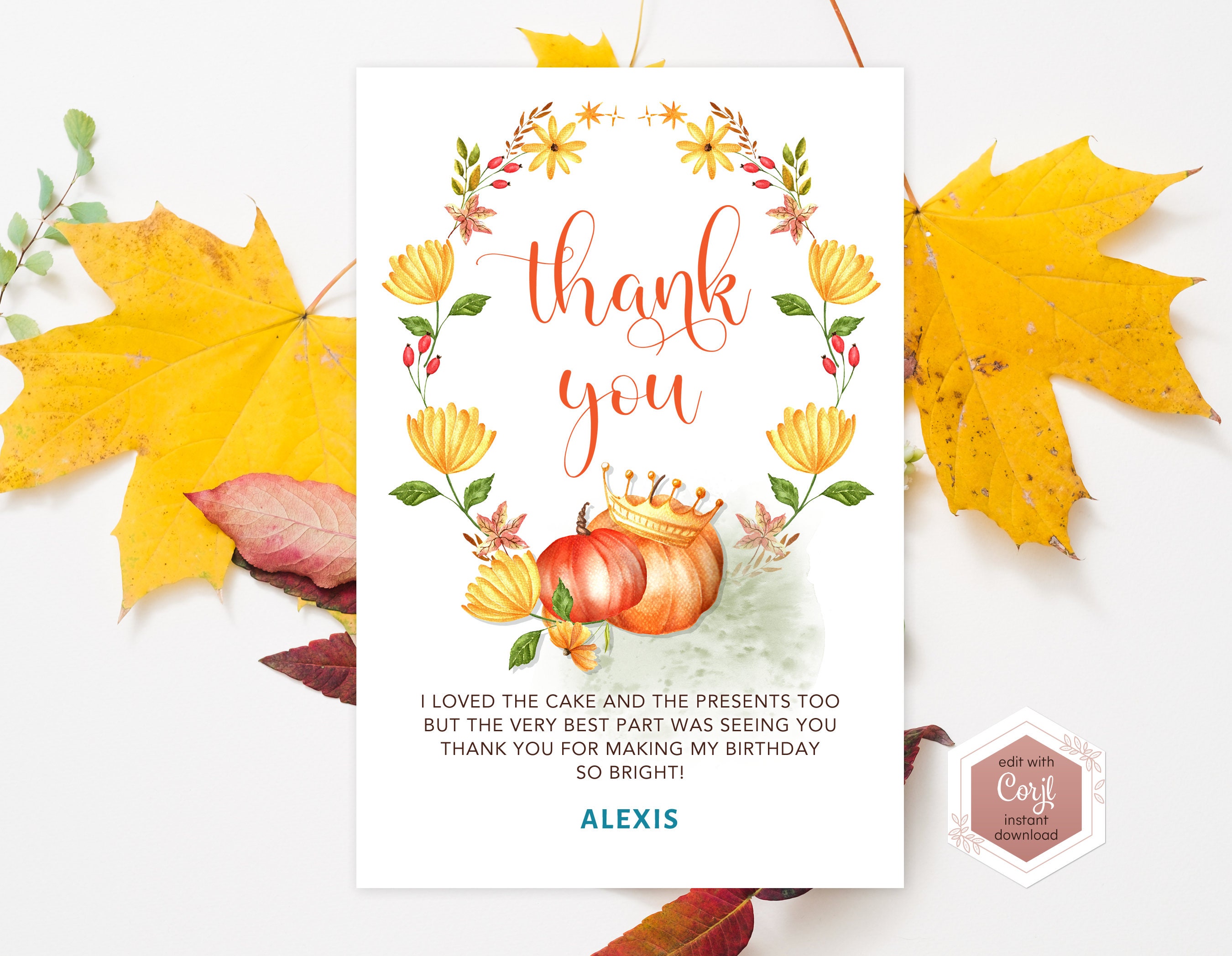 Kürbis GeburtstagSeinladung Süße kleine Kürbis Einladung | Etsy