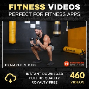 Fitness Videos | Exercise Videos | Demonstrations for Fitness Apps. 460 Exercises for Social Media, YouTube, Fitness Apps, Website