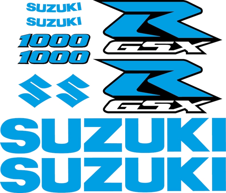 SUZUKI GSX-R 1000 STICKERS gsx 600 700 1000 Decals Bike Fairing Package image