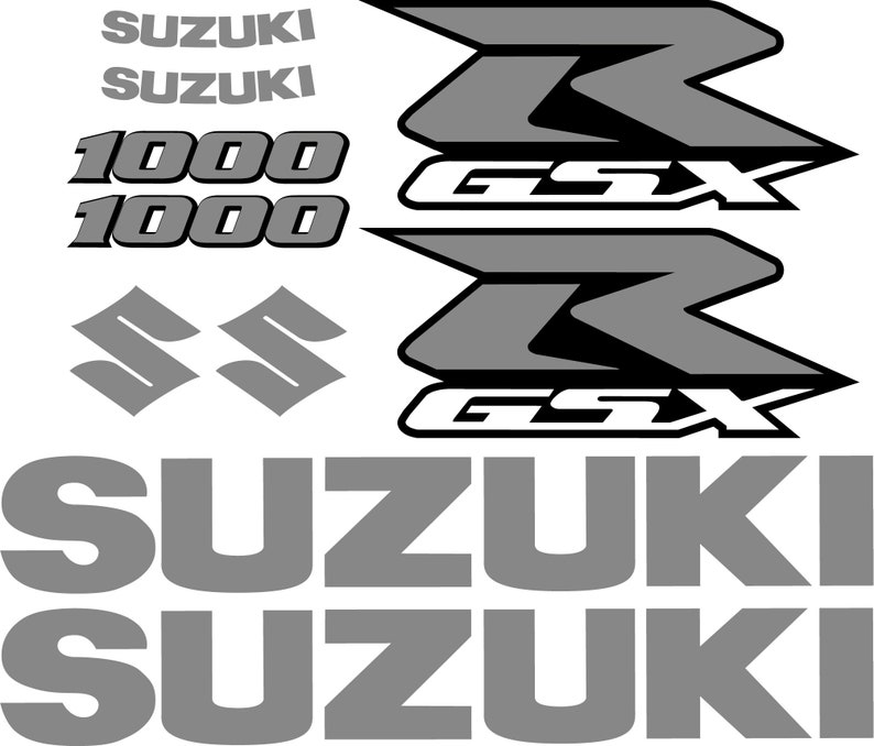 SUZUKI GSX-R 1000 STICKERS gsx 600 700 1000 Decals Bike Fairing Package image