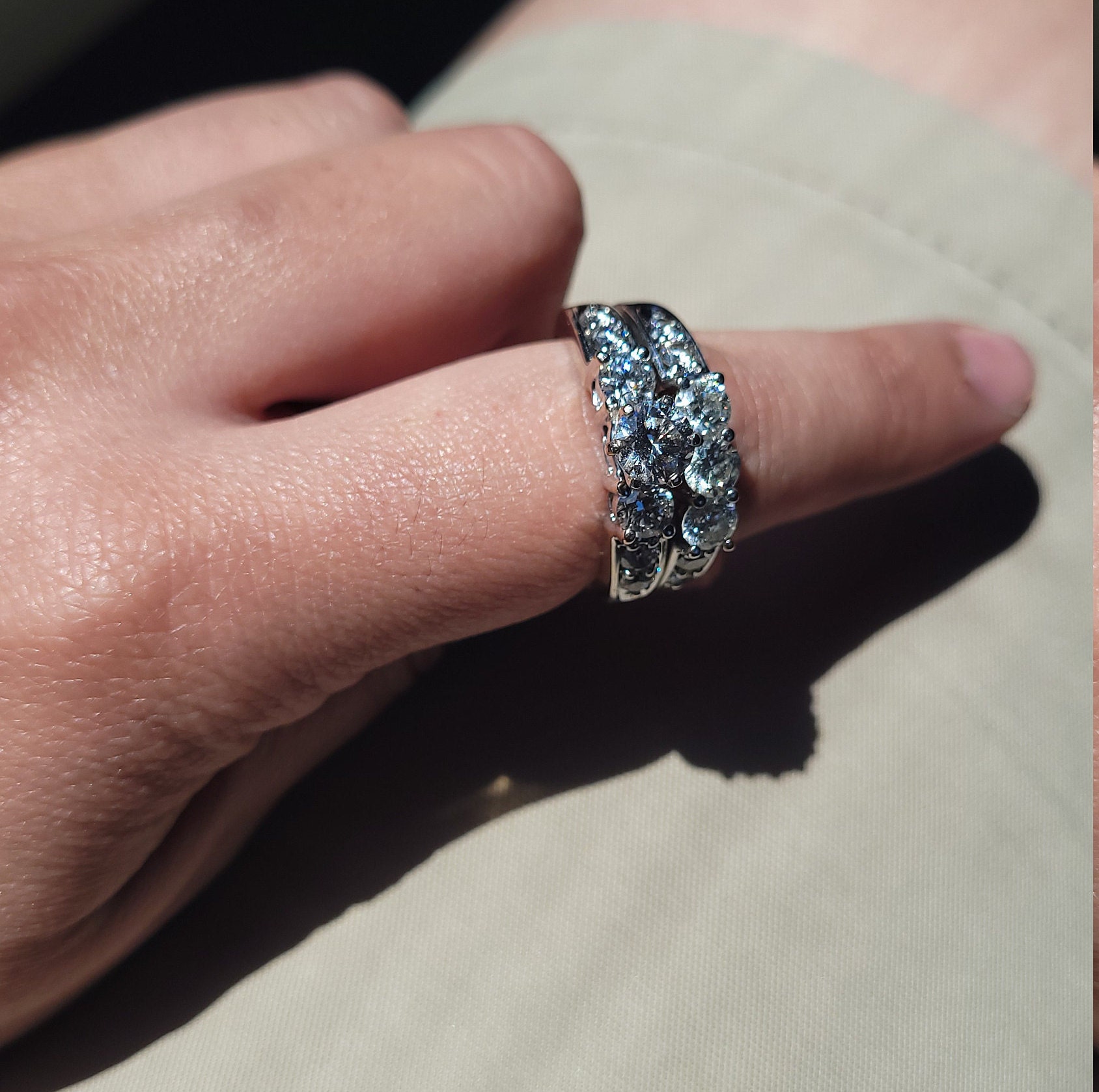 Diamond wedding set | Etsy