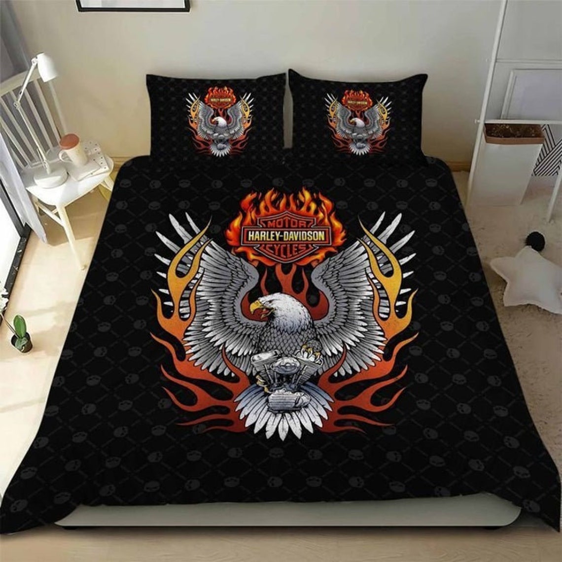 Harley Davidson Bedding Set Harley Davidson Duvet Covers Etsy