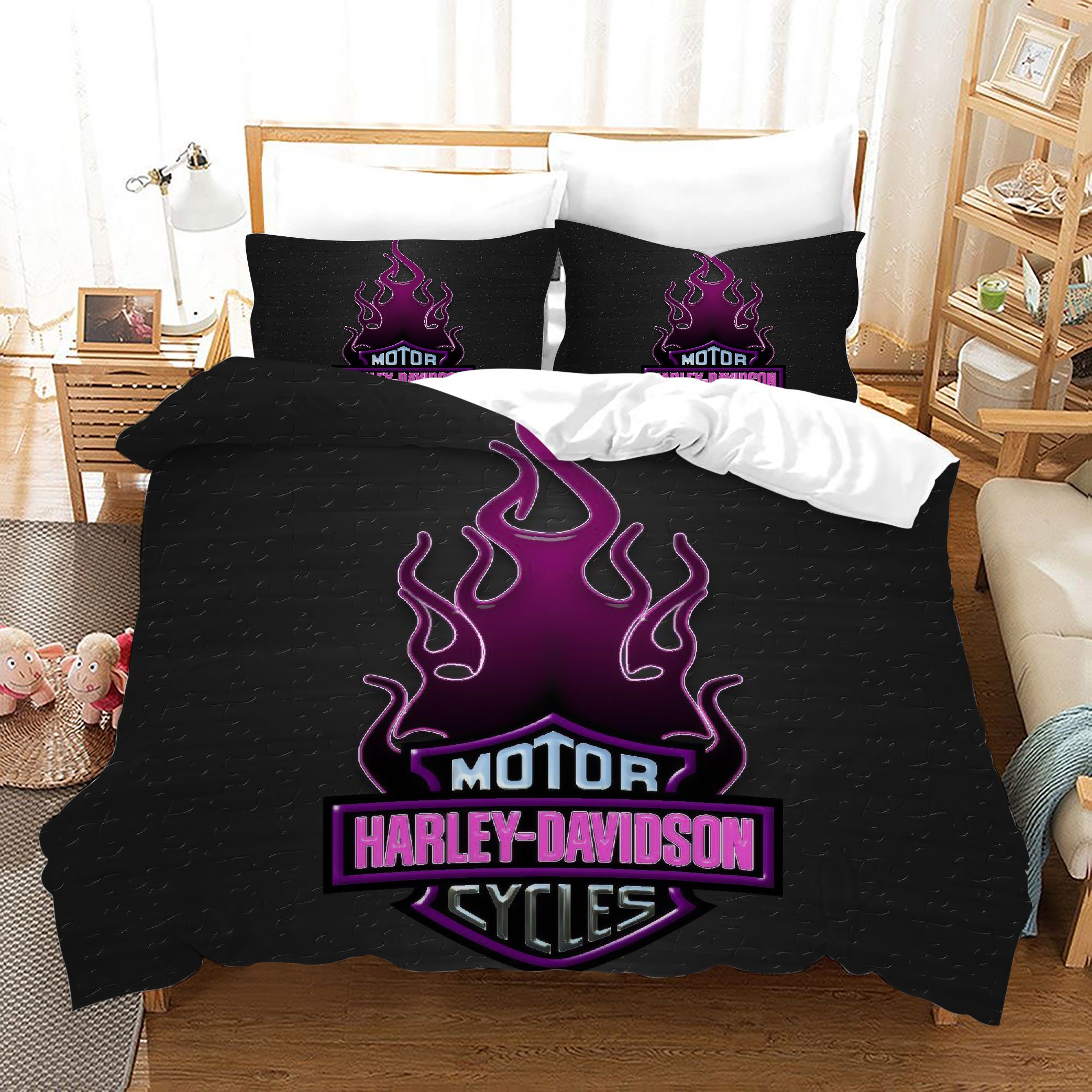 Promotional duvets covers bed sheets Harley Davidson 1 Etsy