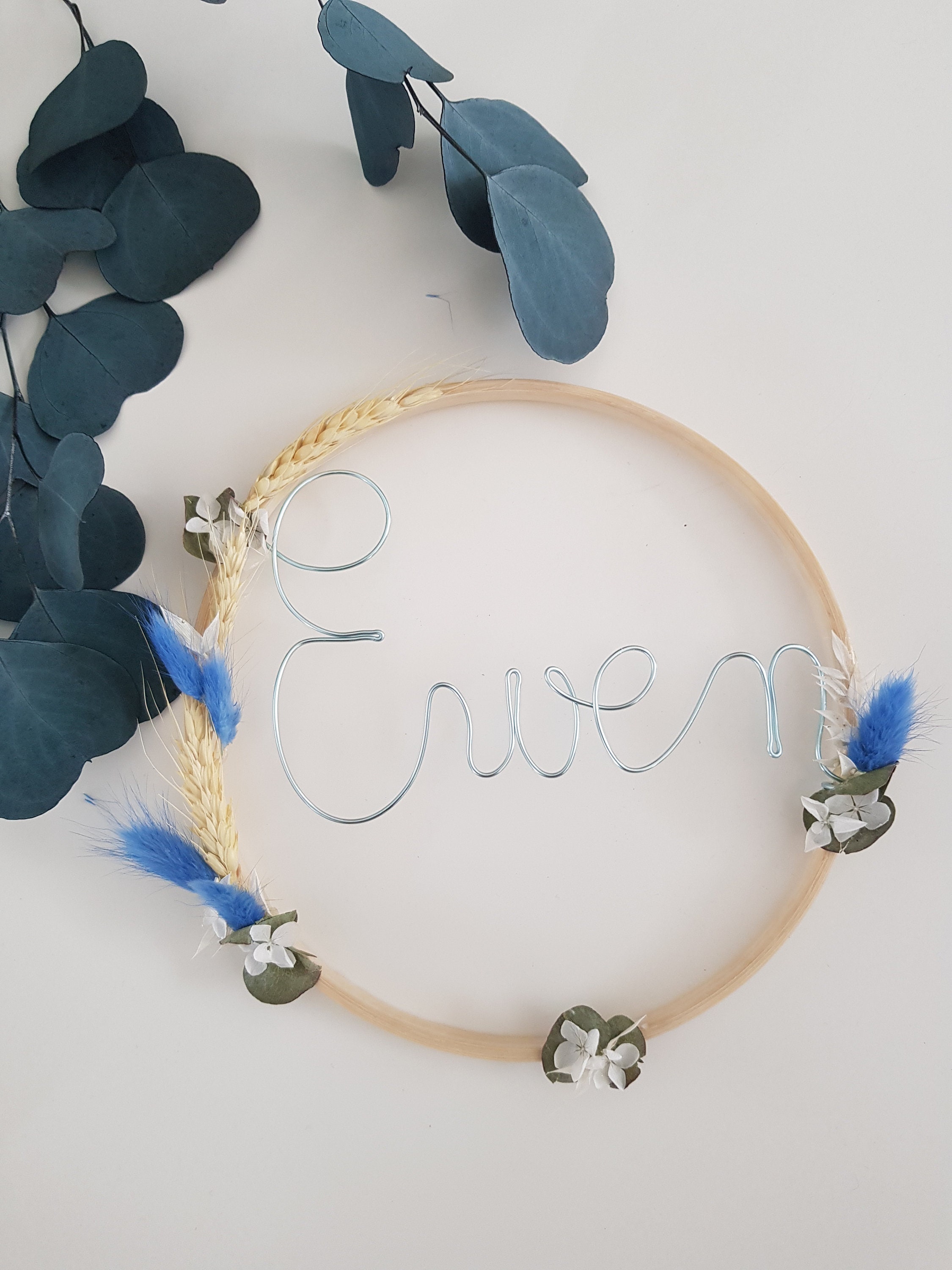 Couronne Personnalisable Pour Décoration Intérieur Offrir Naissance ou Baptême Diamètre 18.5cm
