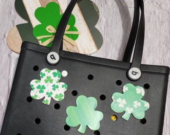 St. Patrick's Day Bogg Taschenknopf - Bogg Taschenanhänger - St. Patrick's Day Dekor - St. Patrick's Day Kleeblatt