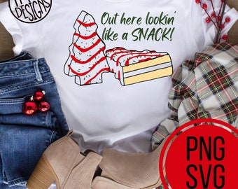 Archivo navideño con aspecto de bocadillo, camiseta con el árbol de Lil Debbie (PNG, SVG)